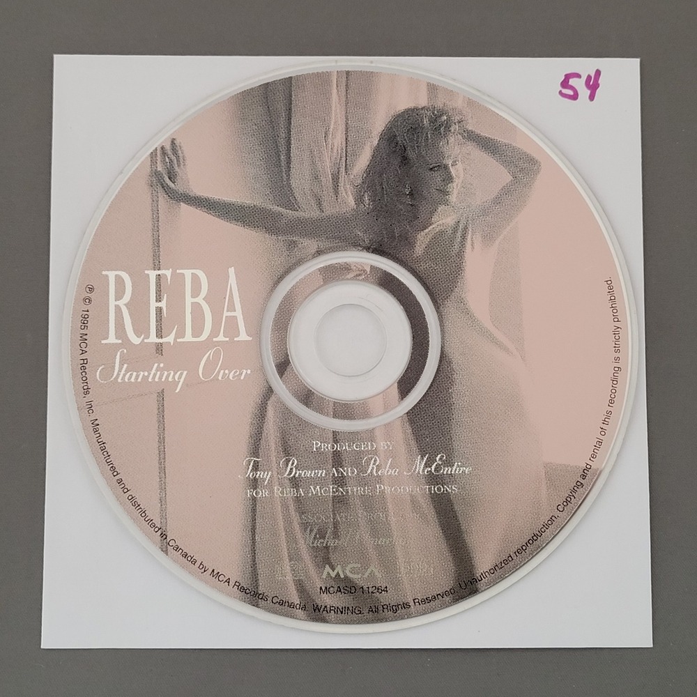Starting Over by Reba McEntire (CD, 1995) Country‎ - DISC ONLY